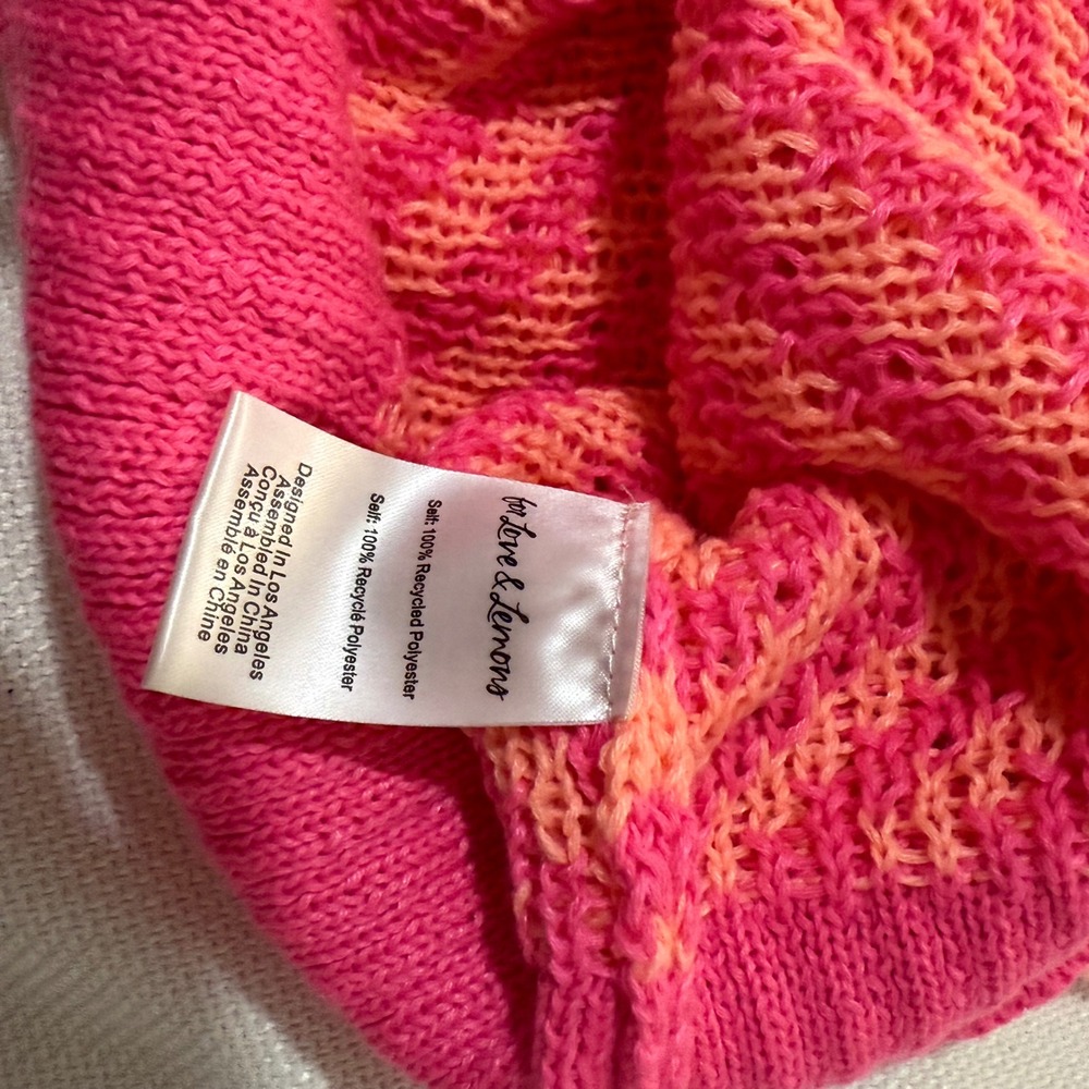 For Love & Lemons‎ Jacida Knit Crochet Stretch Skirt Bright Pink & Orange Small - Picture 4 of 7